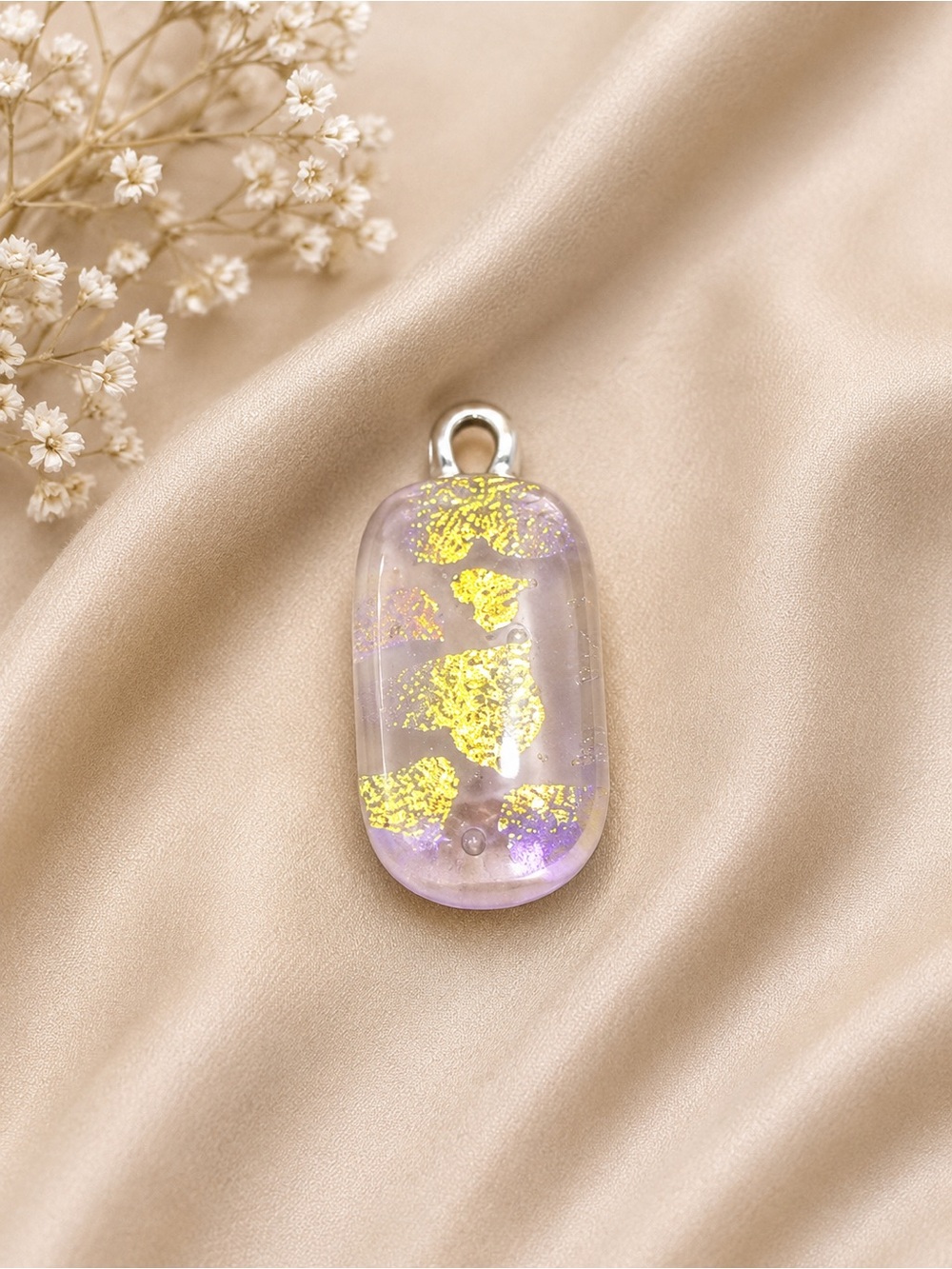 Dichroic Heart Glass Pendant